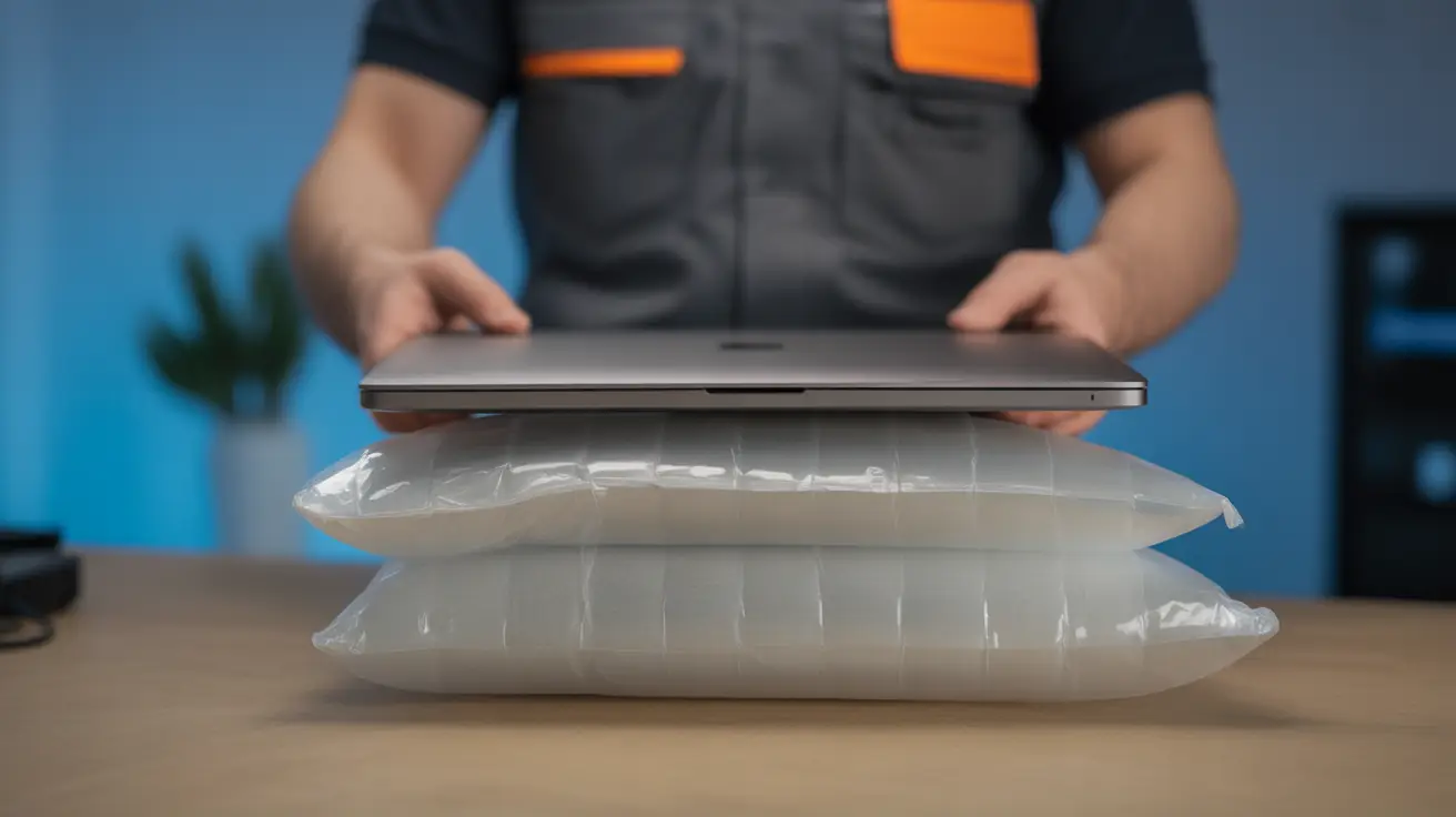 A_returns_process_moment_a_technician_placing_a_returned_laptop_into_an_air_cushion_envelope_with