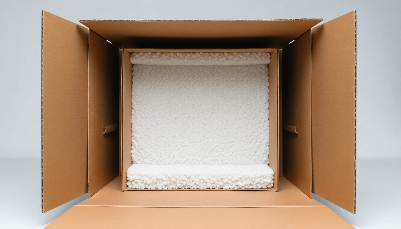 Double boxing method with a smaller box cushioned inside a larger box
