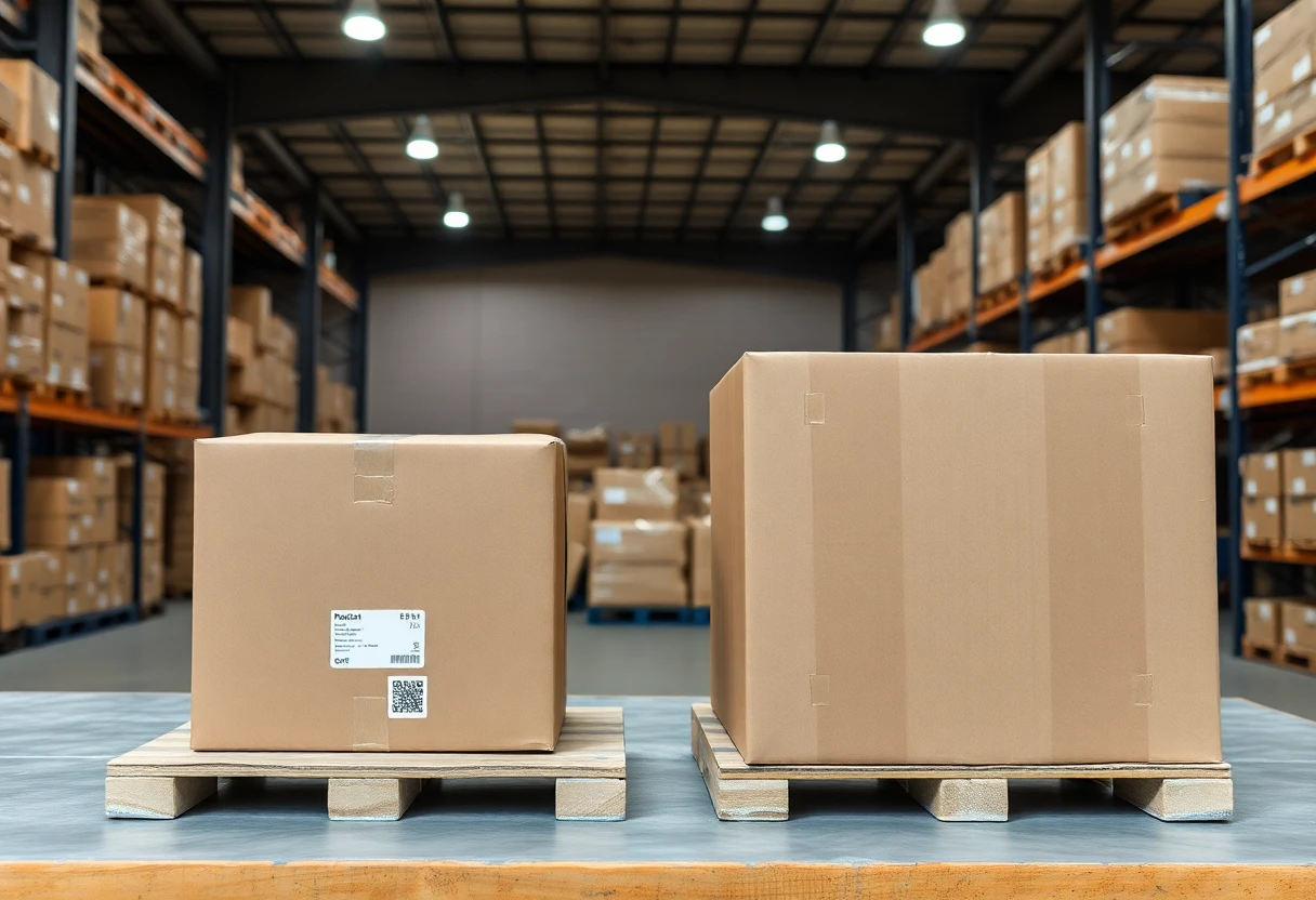 Right-sized box vs. oversized box showing dimensional weight savings