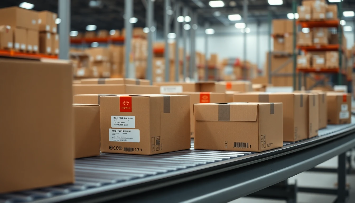 Right-sized automotive parts parcels moving through a fulfillment supply chain