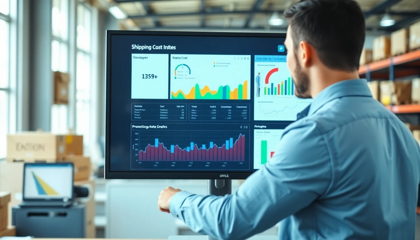 Operations manager reviewing shipping cost savings on a dashboard