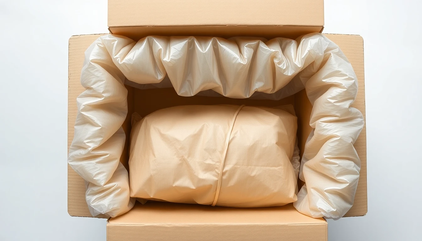 A well packed carton with air cushions immobilising the contents